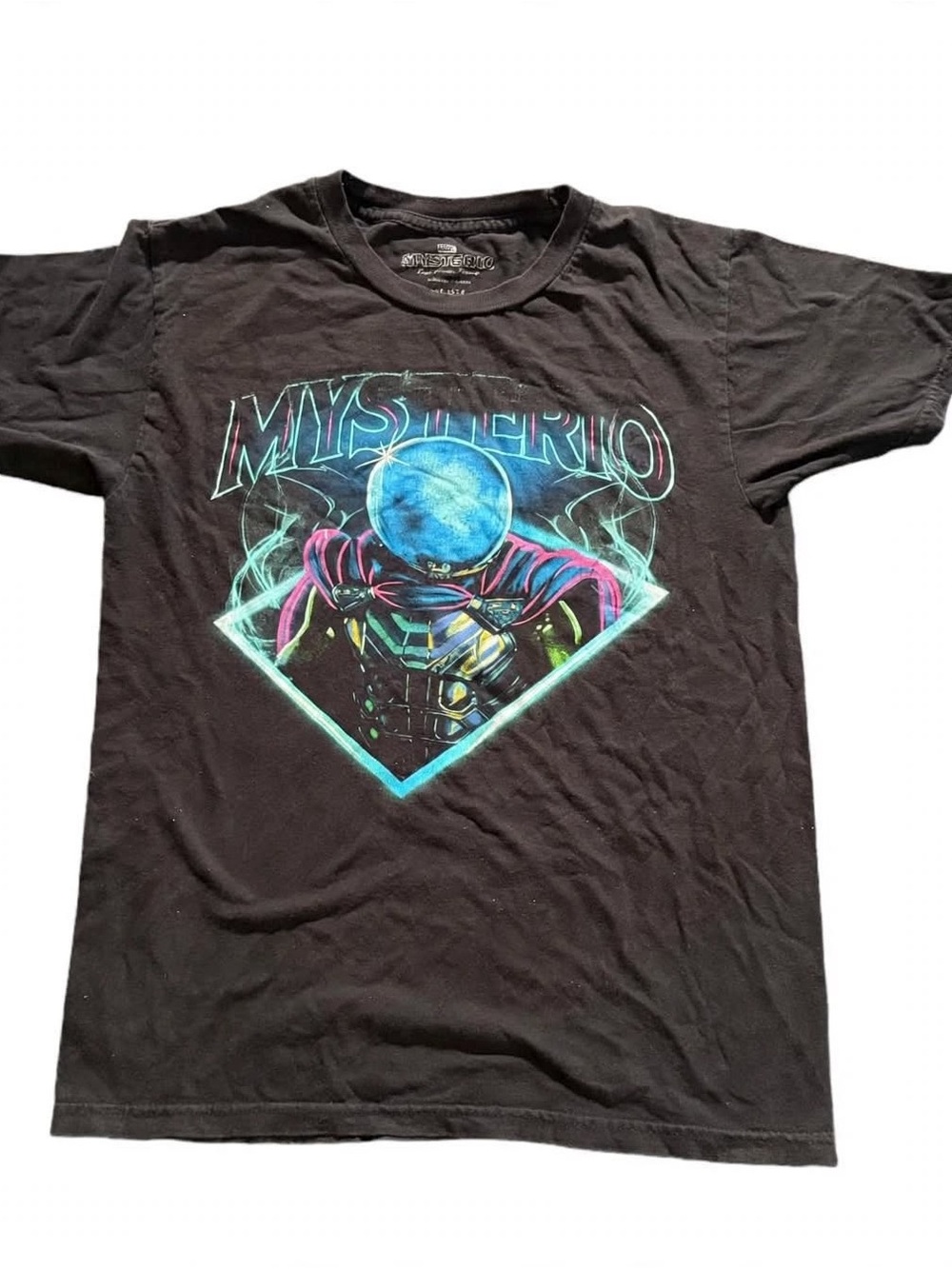 Marvel Spider-Man Far From Home Mysterio 2019 Graphic Tee Faded Black